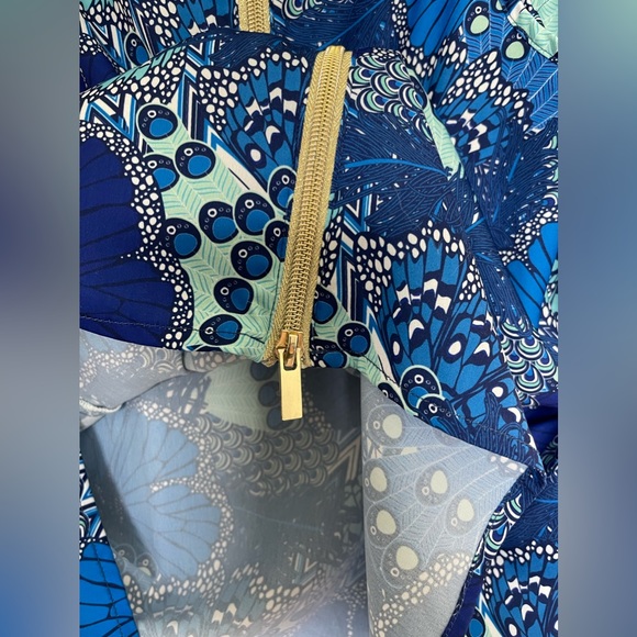 Macbeth Collection Margaret Josephs • Blue Tank Top • Gold Zipper Back • Silky - Picture 8 of 11